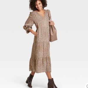 A New Day - Brown Leopard print dress